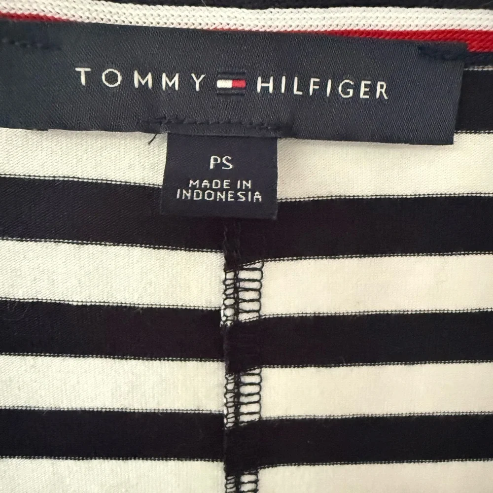 Tommy Hilfiger Navy Blue White Striped Maxi Dress Tank Dress Cotton Nautical Sm